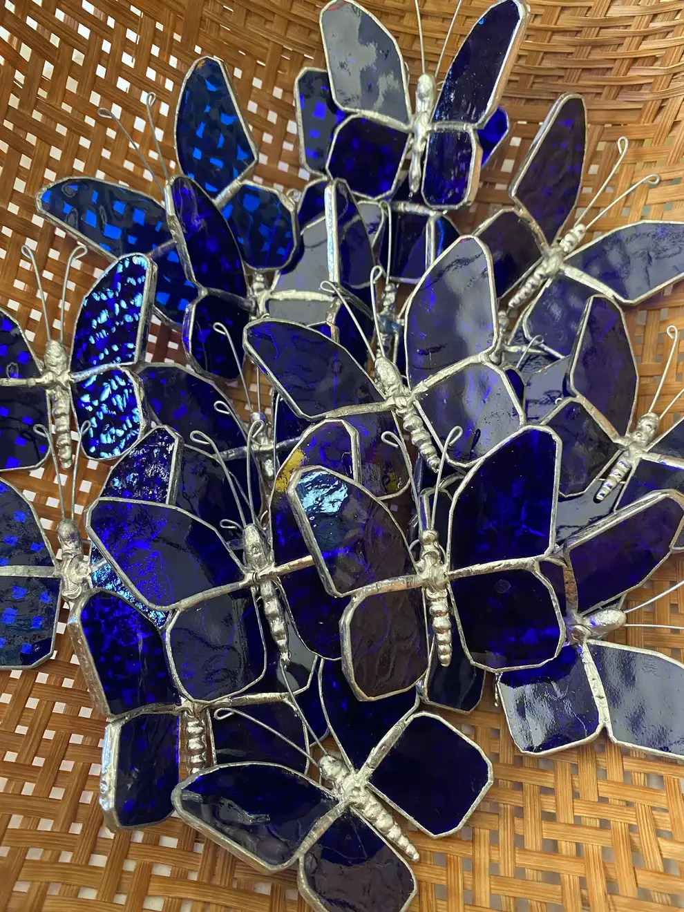 Stained glass stars and Talavera - Wholesale Suncatcher - Stained Glass Butterflies, Any color, with hoop or magnet1