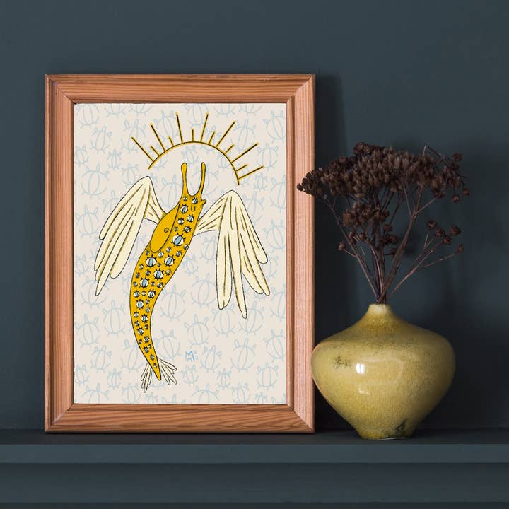 Biblical Slug Art Print - Light Version for wholesale by May's Monsters