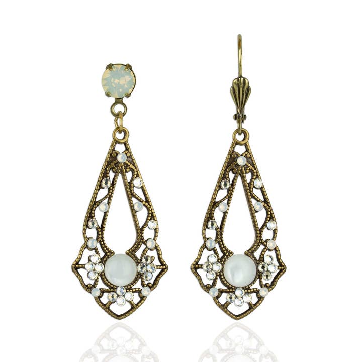 Anne Koplik Designs, Inc. - Vente Boucles d'oreilles pendantes - Boucles d'oreilles cristal Opalina