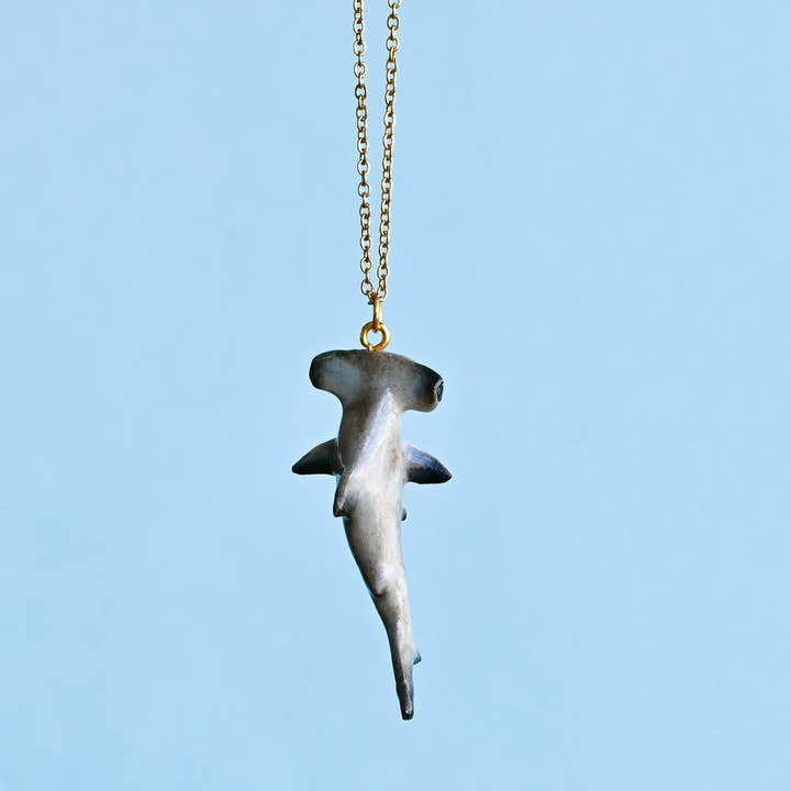 Hammerhead Shark Necklace for wholesale by Camp Hollow Porcelain Animal Treasures