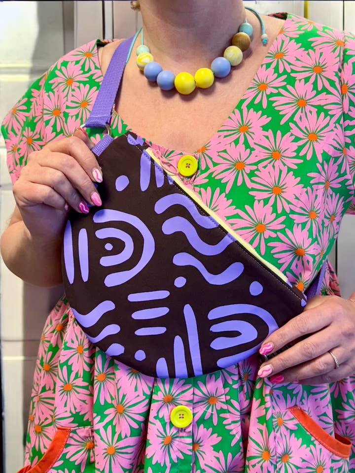 Handprinted Waterproof Canvas Crossbody bag, Gift for her for wholesale by Yolla.studio