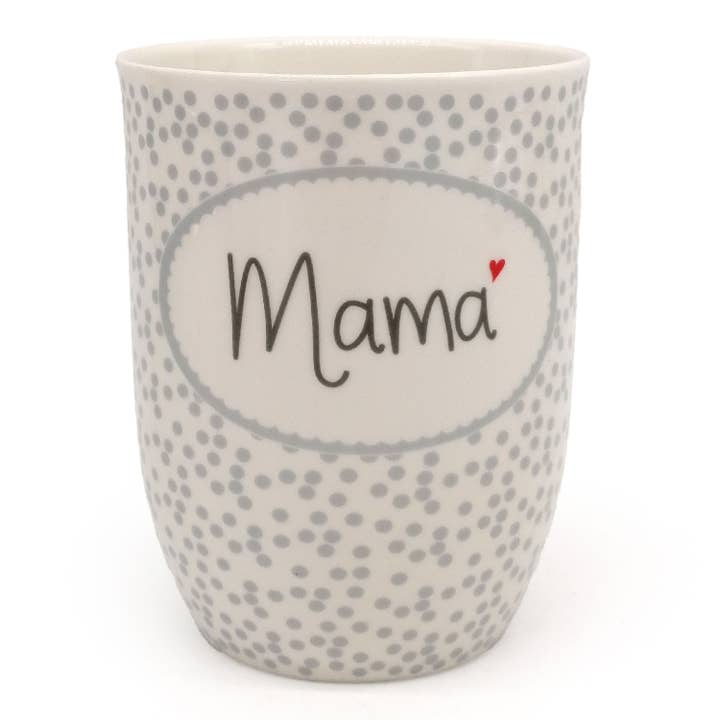 Tasse mit Henkel "Mama" grau für den Großhandel von Mea-Living