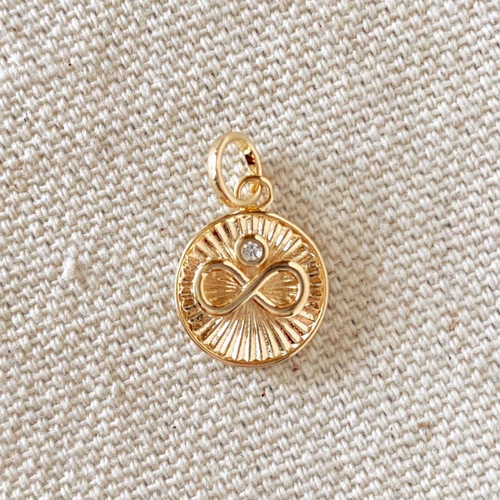 GoldFi - Wholesale Individual Charm/Pendant - 18K Gold Filled Infinity Charm with Cubic Zirconia Pendant