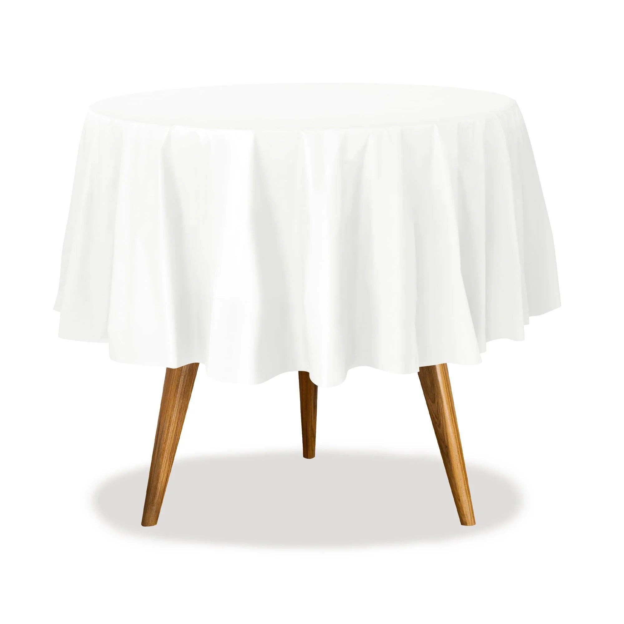 EcoQuality - Wholesale Tablecloth - 84" Round Tablecover – Stylish Disposable in Vibrant Colors0