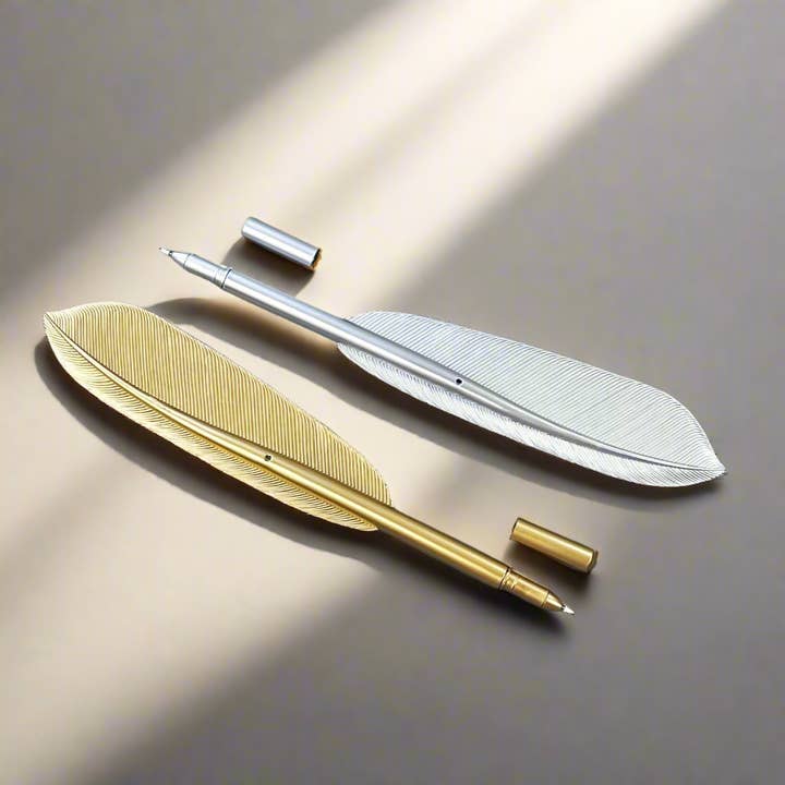 Elegante pen in veerstijl met unieke ganzenveerinspiratie voor wholesale door Soothi | Containers Of Creativity