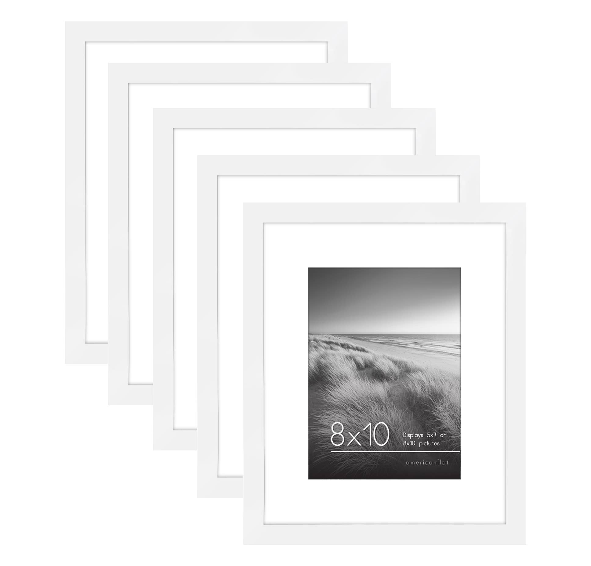 Americanflat - Wholesale Picture Frame - Americanflat Picture Frame with Mat Slim Molding (5 Pack)16