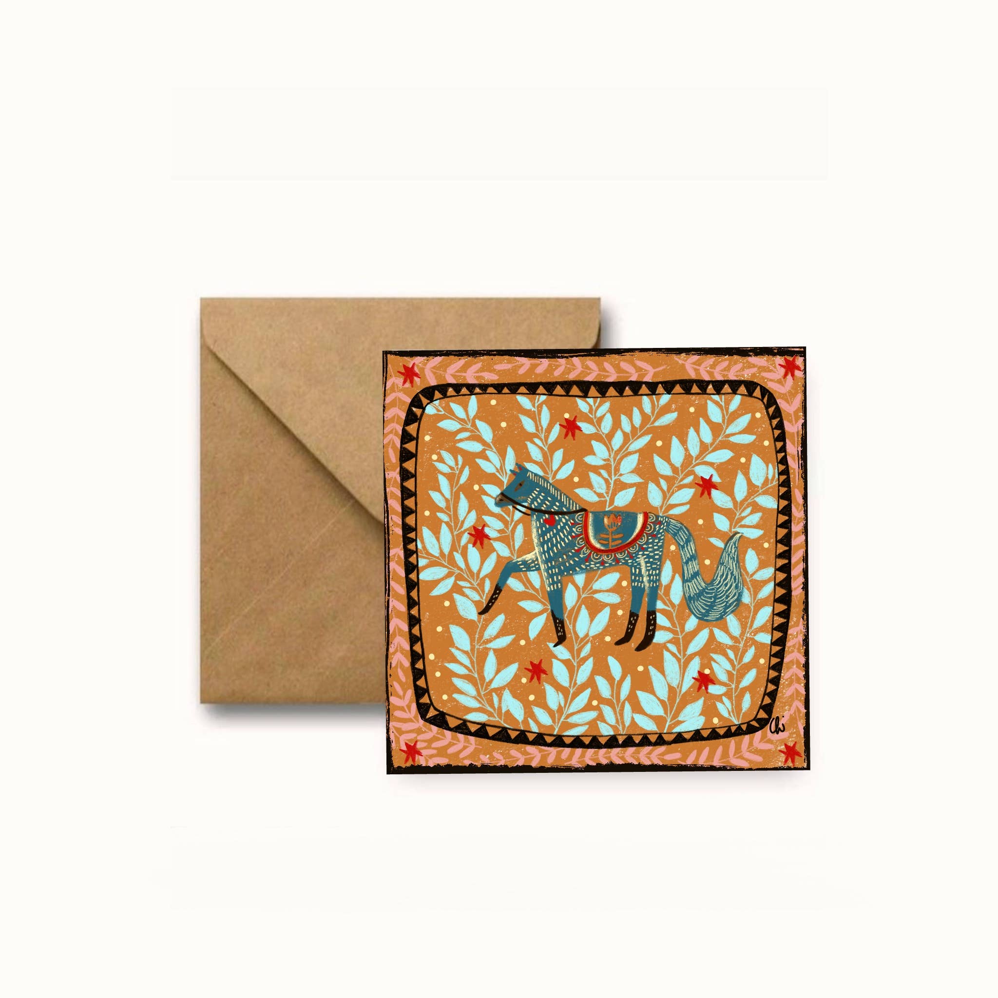 Carole Hillman – wholesale Everyday greeting card – Horse square greeting card 14x14 cm.