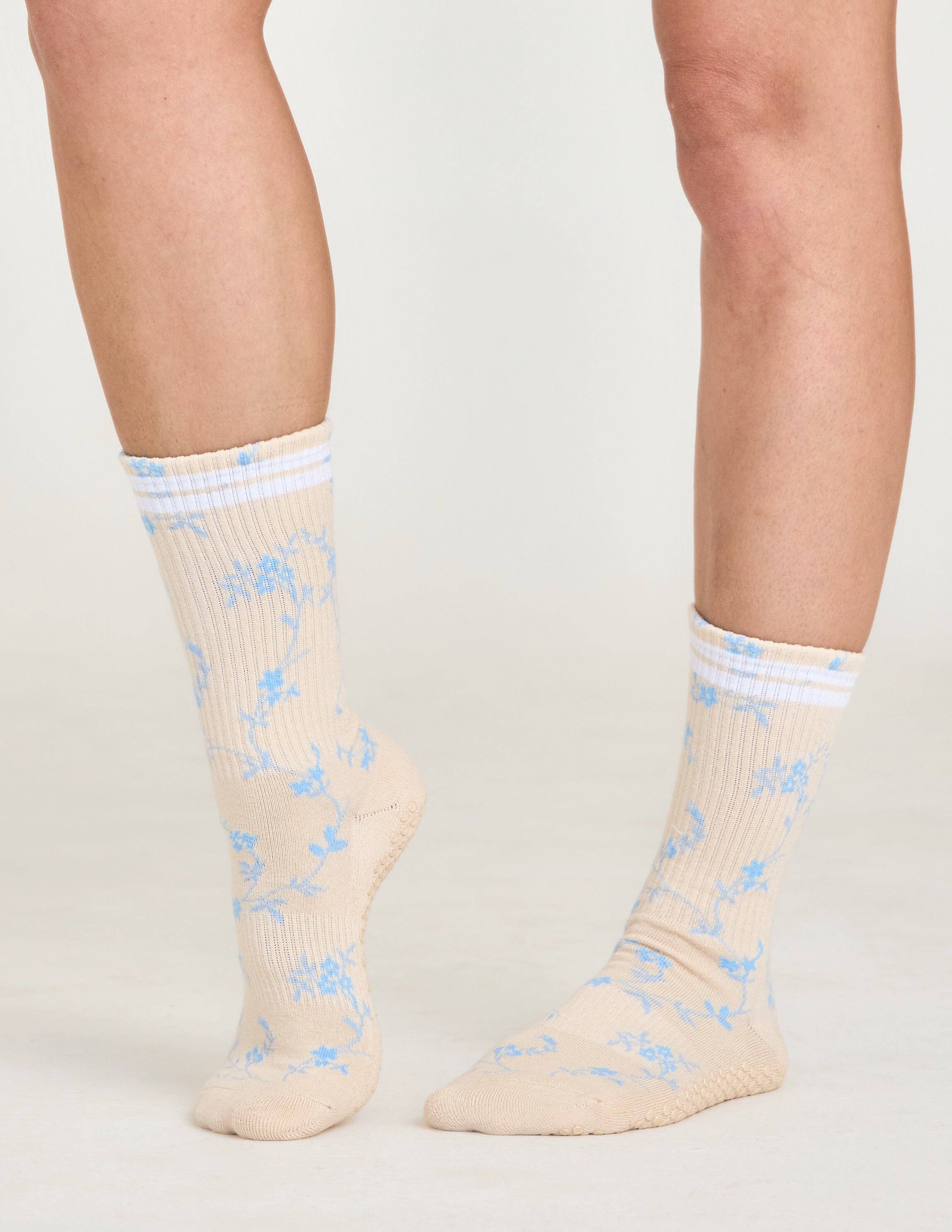 LUCKY HONEY - Vente Chaussettes – femme - Chaussettes antidérapantes florales10