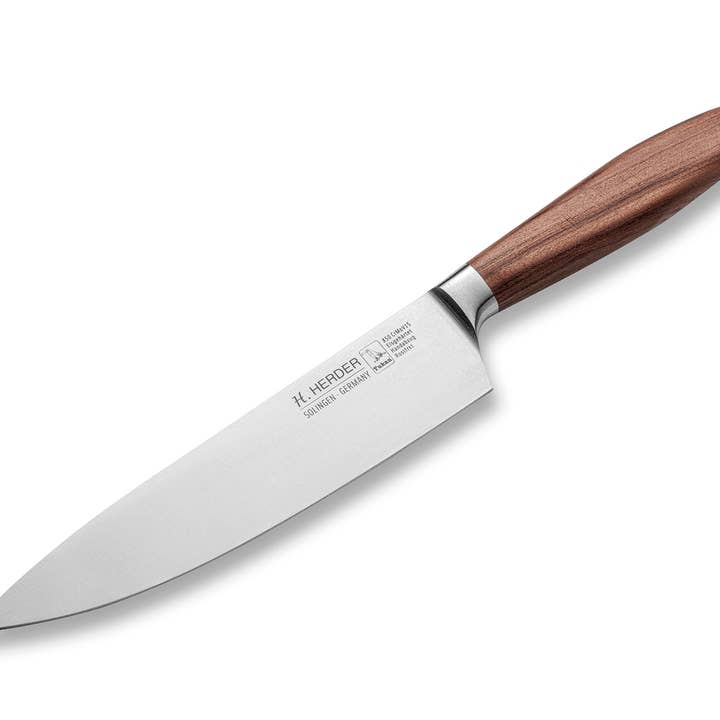 Solingen SG-web - Venta al por mayor Cuchillo/cúter de cocina - Cuchillo de chef H. Herder Solingen de 21 cm, mango de madera de ciruela