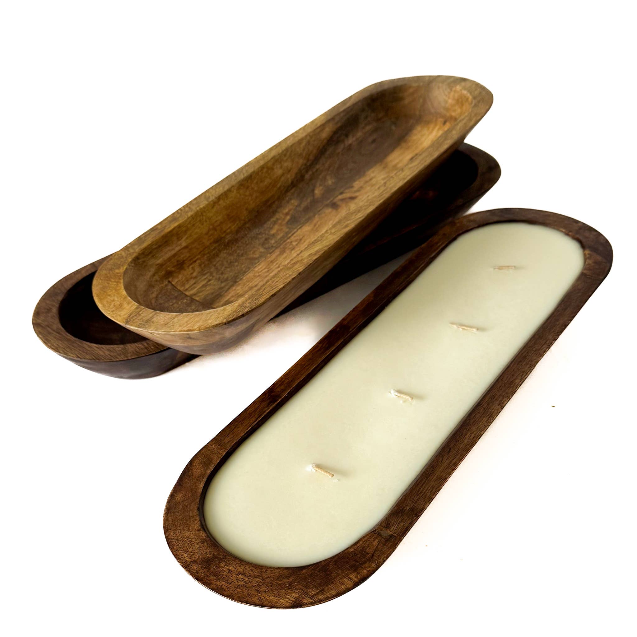 Forever Green Art - Wholesale Jar/Filled Candle - 19" Bread Bowl Candles | Mango Wood0