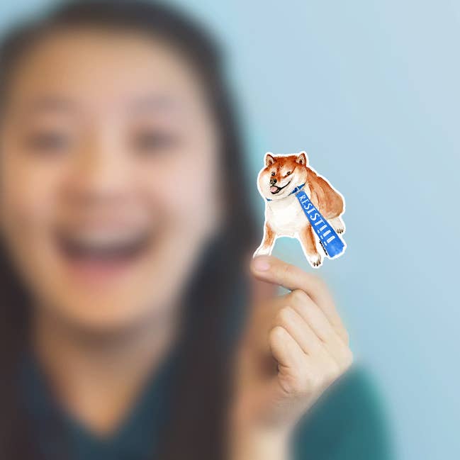 Liyana Studio - Wholesale Sticker - Shiba Inu Dog Resist - Funny Vinyl Sticker4