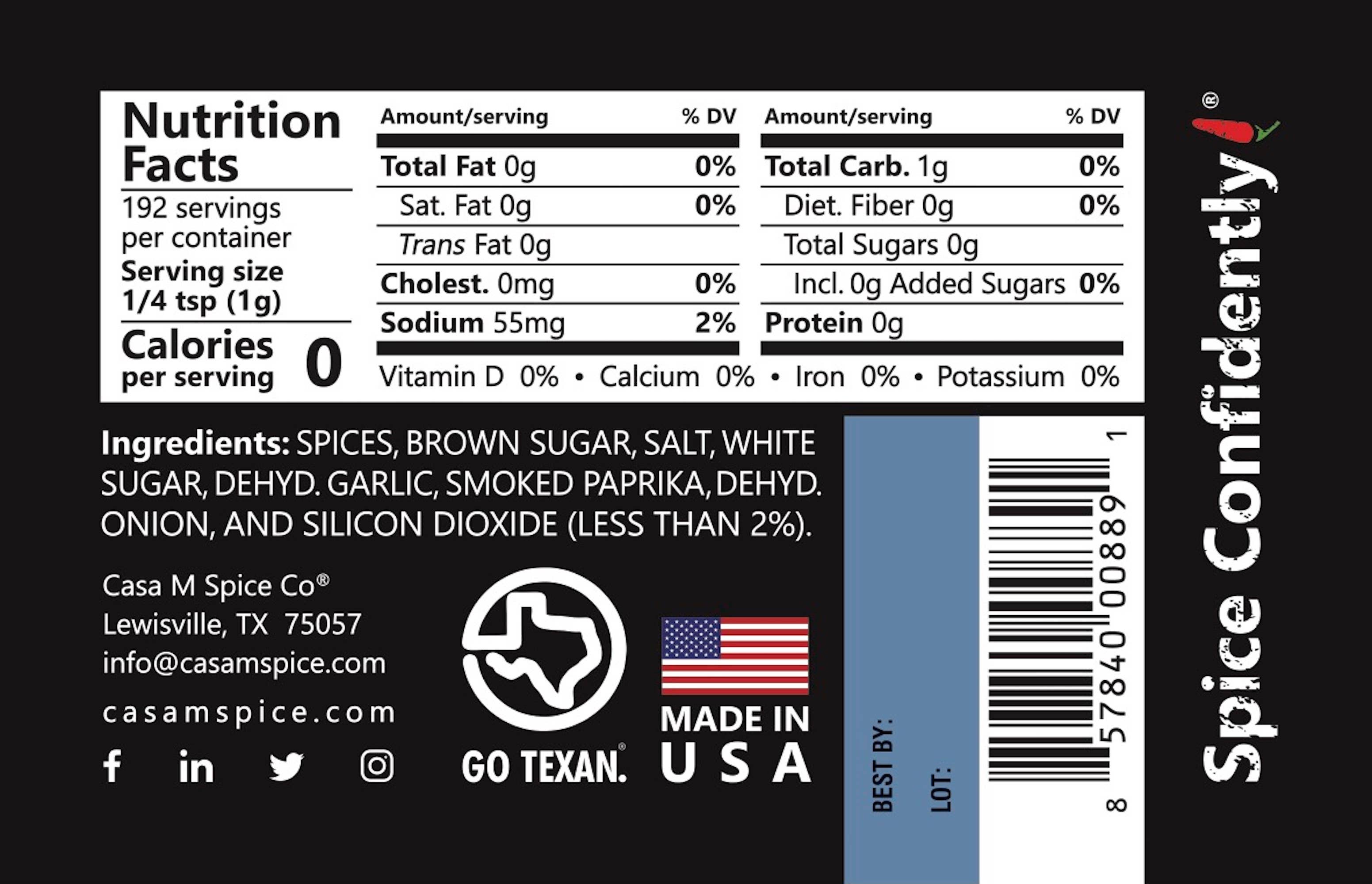 Casa M Spice Co LLC - Wholesale Rub - NEW!  Texas Twister™ Wing & Rib Rub - Stainless Steel Shaker6