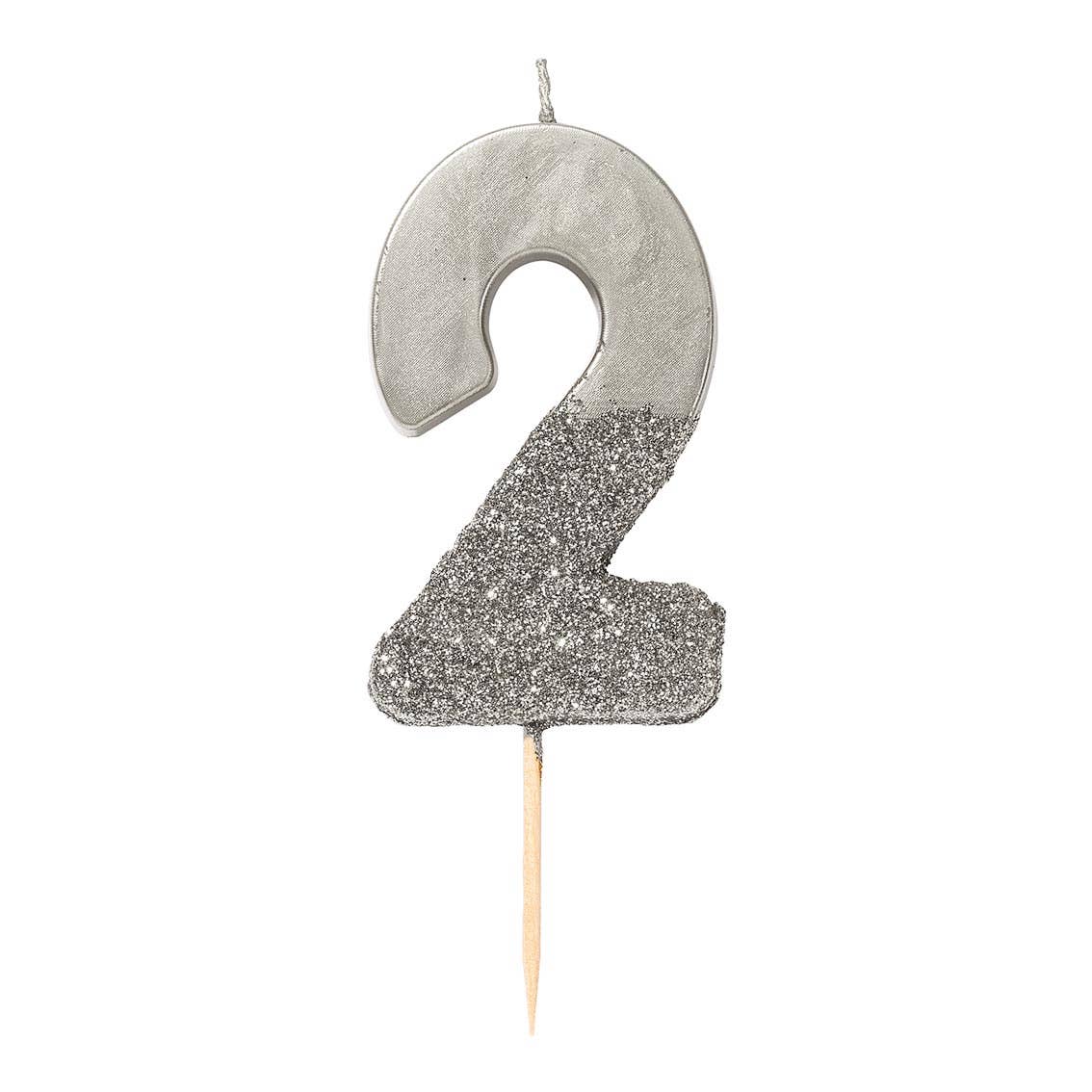Talking Tables EU - Wholesale Cake Candle - Silver Birthday Number Candles | 0-9 | Single |11