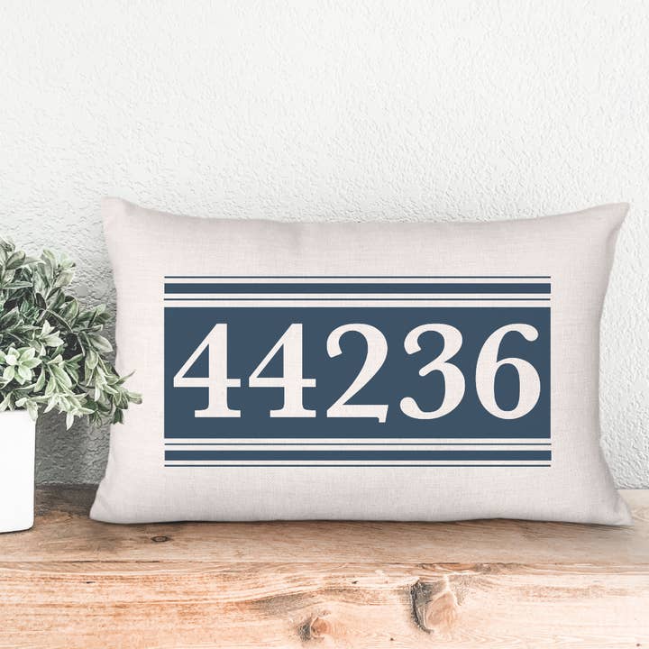 Colorful Zip Code Throw Pillow 12 x 18" and other Purchase Wholesale custom pillows. Free Returns & Net 60 Terms on Faire trending on Faire.