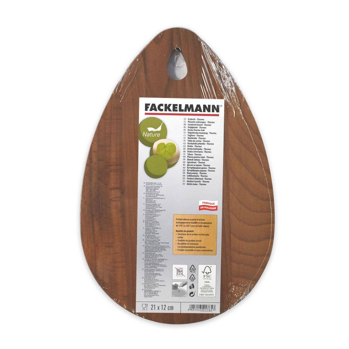 Zenker - Wholesale Cutting board - Oval cutting board, dark beech 21 x 12 cm Fackelmann Wood Edition4