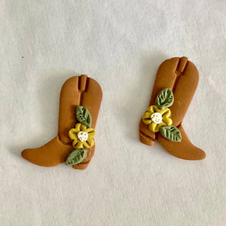 Terra Made - Wholesale Stud/Post Earrings - Cowgirl boot stud earrings0