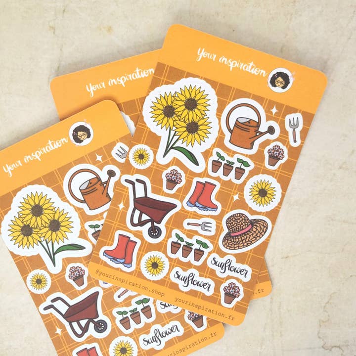 Planche d'autocollants - Tournesol pour la vente par Your inspiration