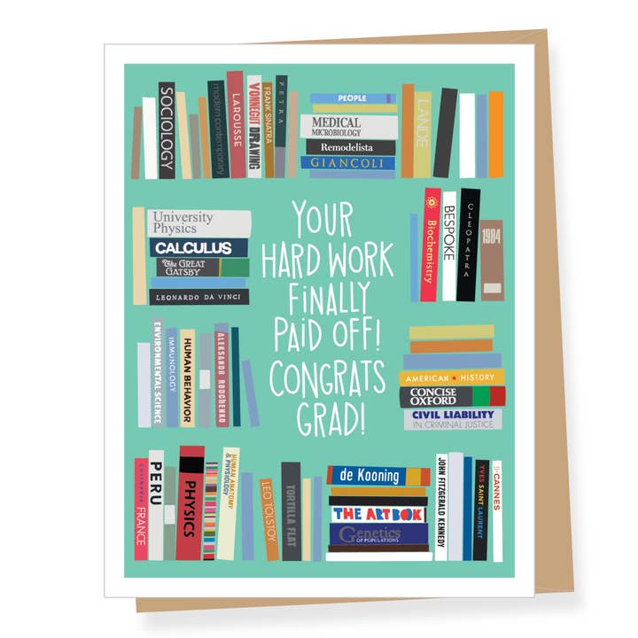 Carte de graduation Bibliothèque pour la vente par Apartment 2 Cards