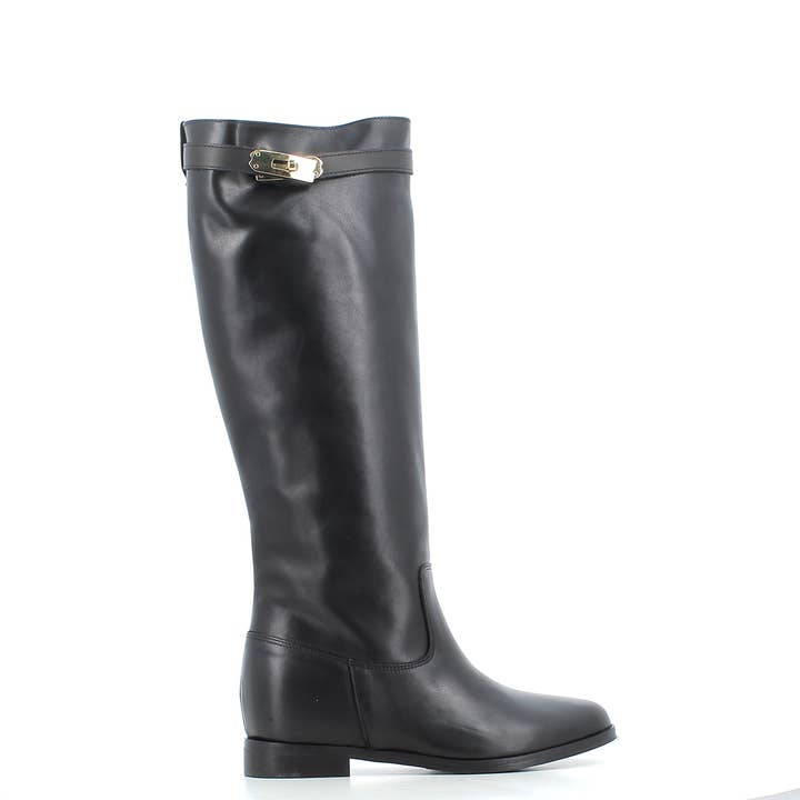 Hodea Botas Loredana pele genuína Preto por atacado de HODEA