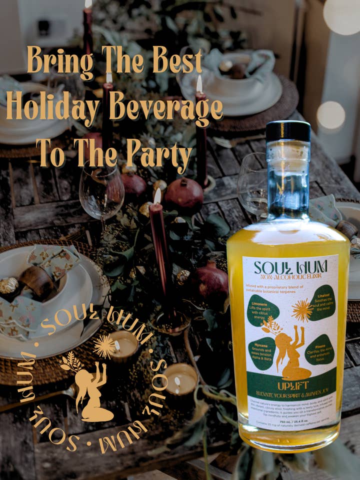 Uplift Elixir - Terpenes, Adaptogens, & Plant-based Energy
for wholesale by Soul Hum Non-Alcoholic Elixirs