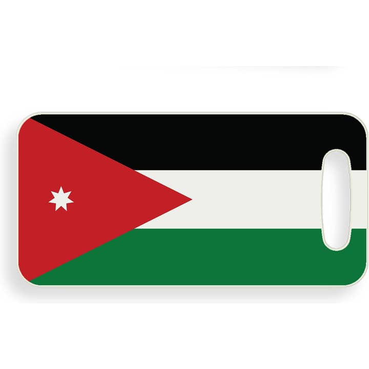 Étiquette à bagage avec drapeau jordanien pour la vente par DCM Solutions