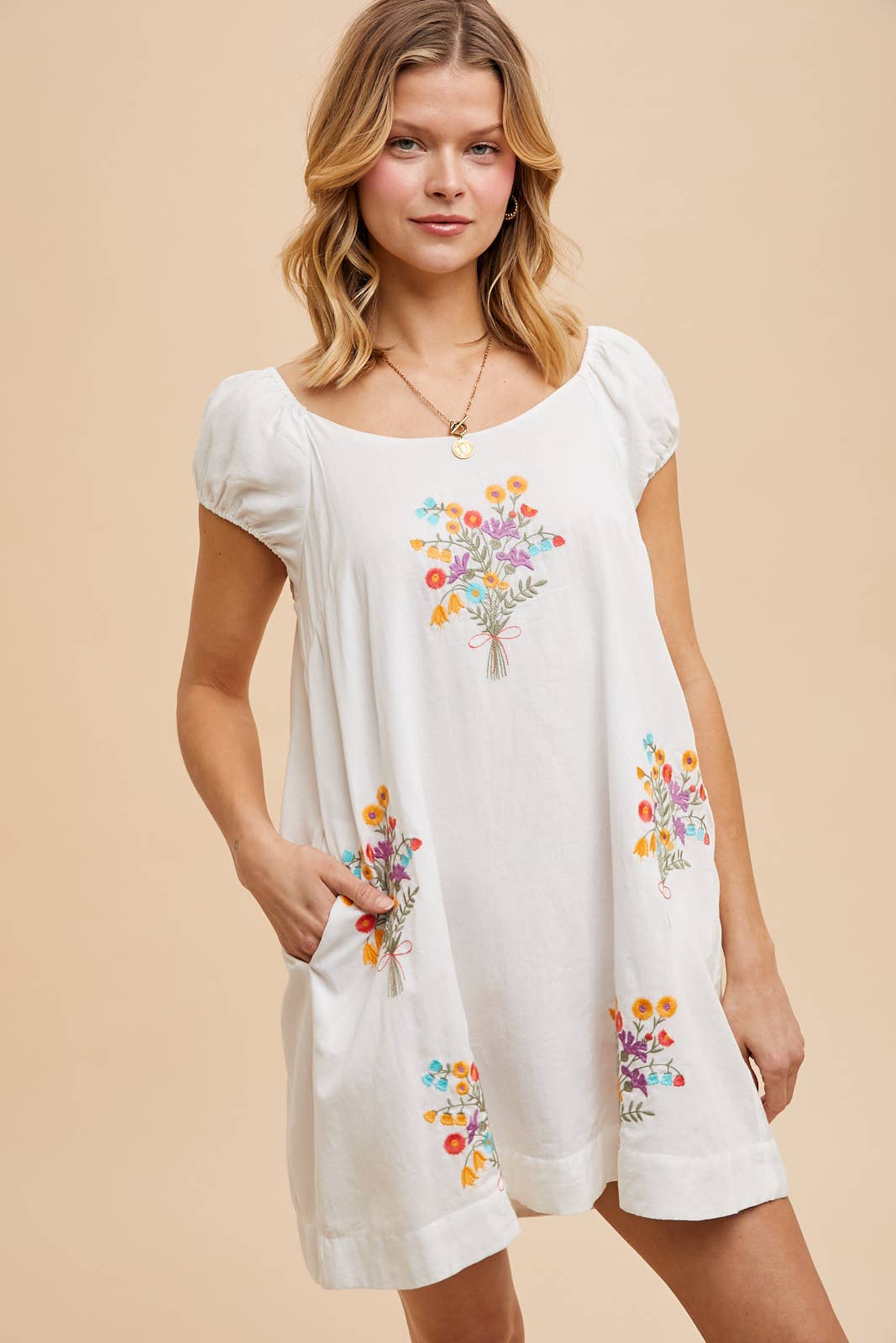 In Loom – Vestido - Mulher por atacado – VESTIDO MINI DE ALGODÃO BORDADO6