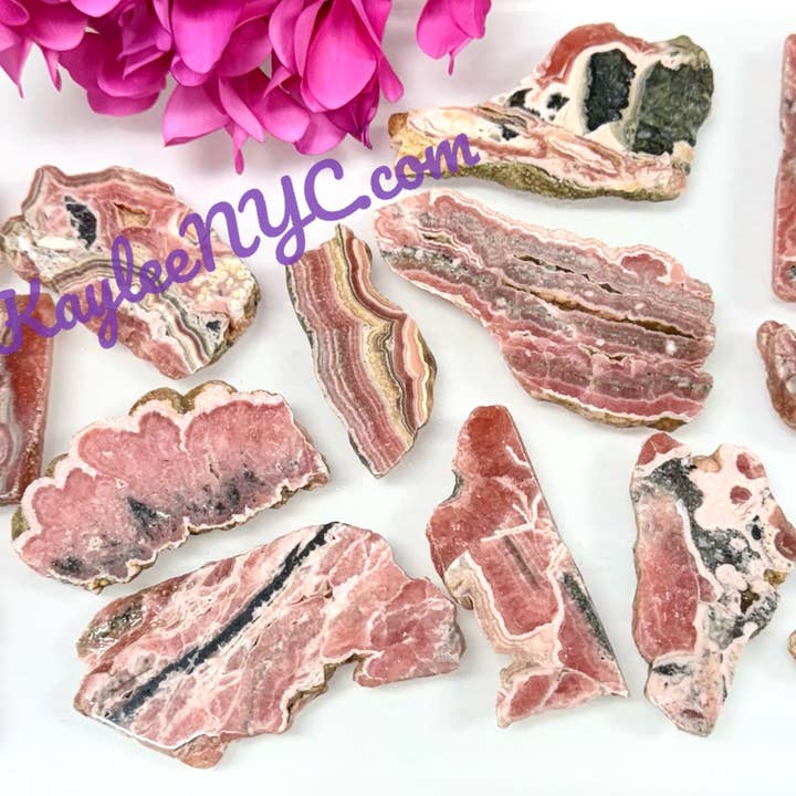 KayleeNYC – wholesale Andlig sten/kristall – Parti med 450 g naturliga rhodochrositplattor för helande energi4