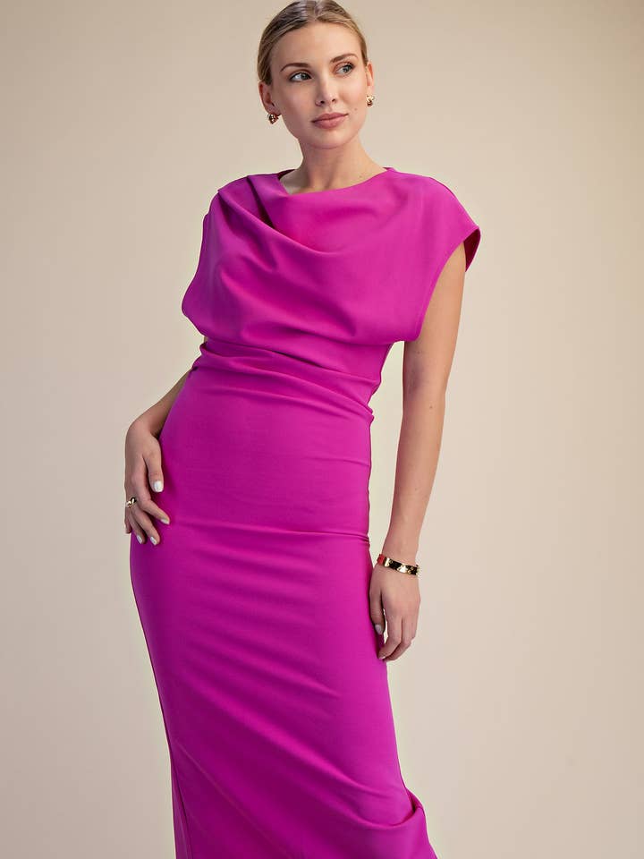 Long Draped Dress for wholesale by Glam