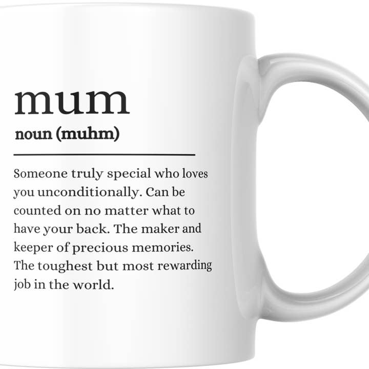 Sentimental "Mum" Ceramic Mug 11oz Large Handle for wholesale by Lunabuloona