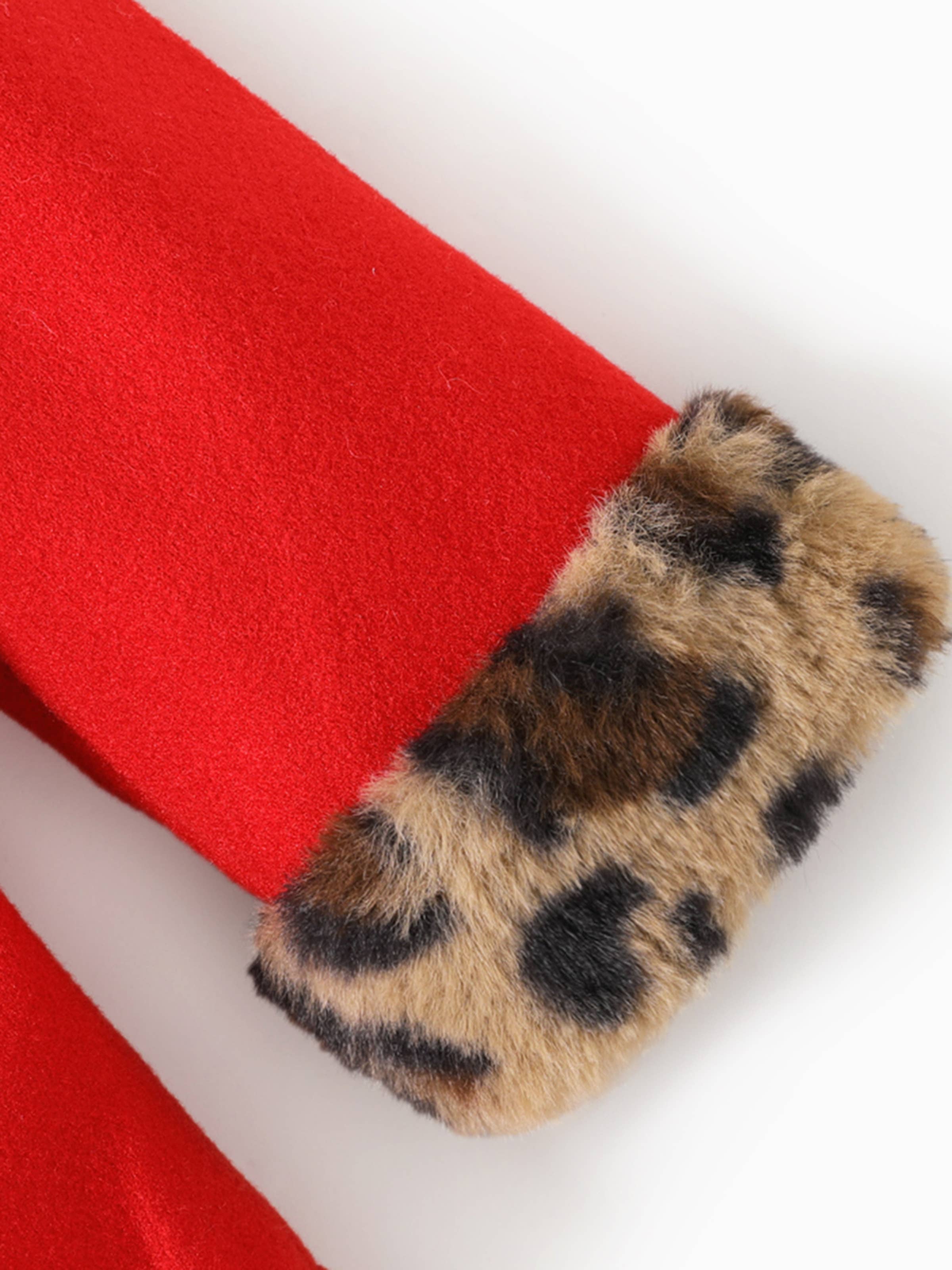 PatPat - Wholesale Coat - Baby - Baby Red Long-sleeve Button Leopard Hooded Wool Blend Coat28
