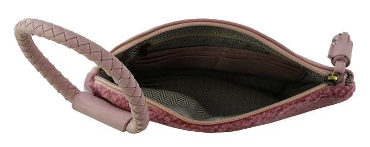 MiMi Wholesale - Wholesale Wristlet - BP204SH Sherpa Cuff Handle Tassel Wristlet/Clutch11