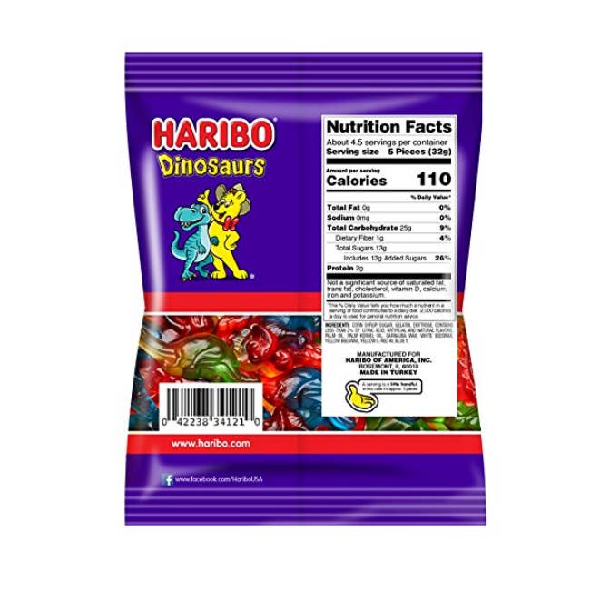 Snacky Candy - Wholesale Gummy - Haribo Share Size Dinosaurs 5oz 12 packs1
