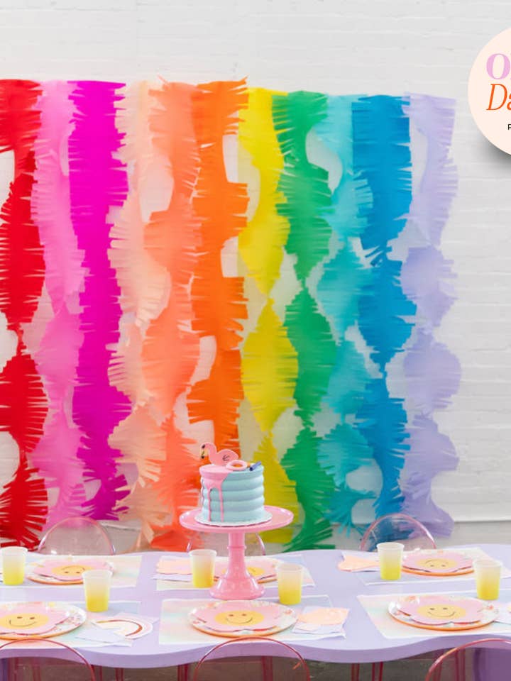 Rainbow Crepe Paper Fringe Bundle for wholesale by Oh My Darling Party Co