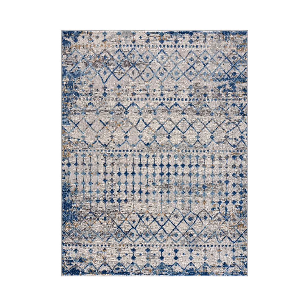 Olliix - Wholesale Area Rug - 4x6/5x7/6x9/8x10/Moroccan Boho Blue Area Rug8