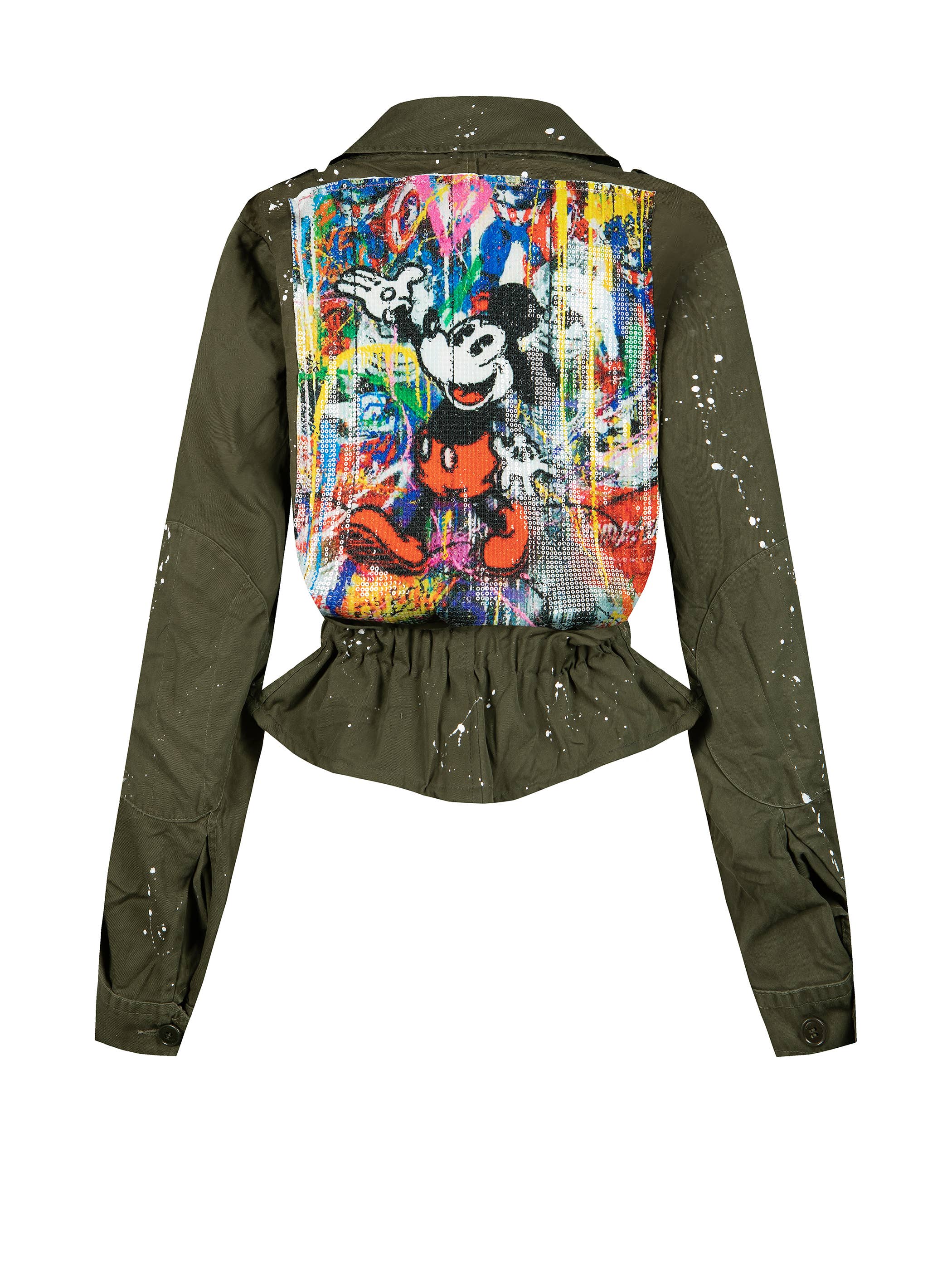 apiedinudinelparco - Vendita all'ingrosso Giacca - Donna - GIACCA MILITARE CROPPED COMICS PAILLETTES UP-CYCLED GLITTER
5