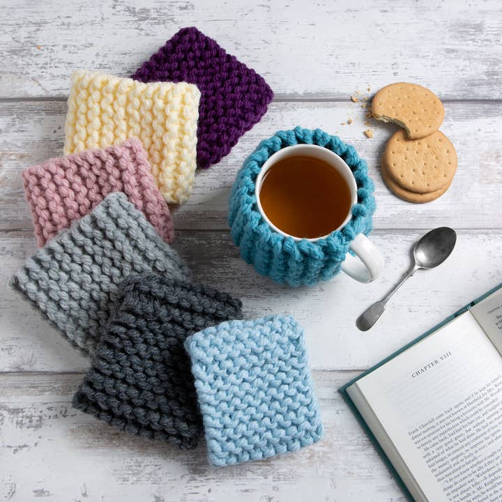 Beginner Cup Cosy Knitting Kit for wholesale by Wool Couture Company