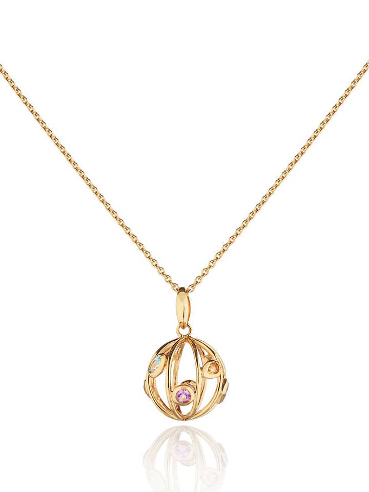 Ciondolo piccolo Votra in oro con ametista topazio blu per la vendita all'ingrosso da parte di Manja