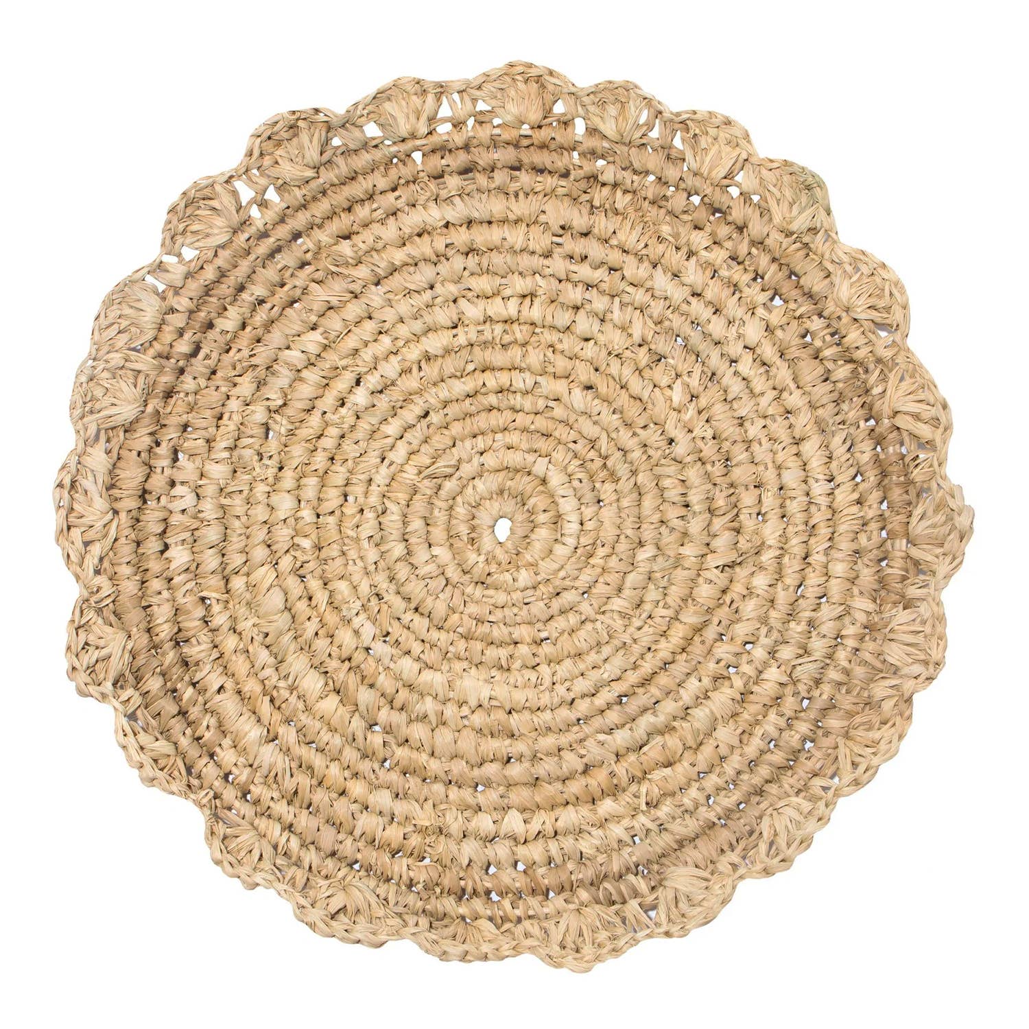 Bali Harvest - Vente Sets de table -  Sets de table en raphia à motif pétoncle - Napperon boho en forme de fleur de paille tressée0