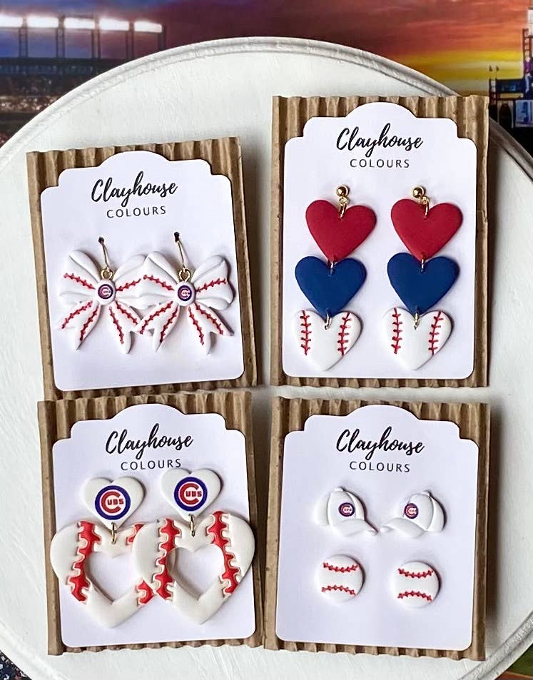 Clayhouse Colours - Wholesale Dangle Earrings - Cubs Baseball Earrings 9