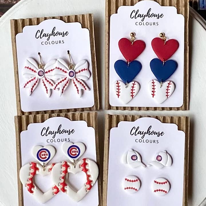 Clayhouse Colours - Wholesale Dangle Earrings - Cubs Baseball Earrings 9