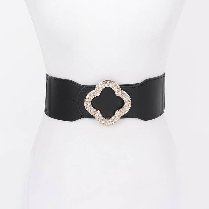 BK Faux Leather Metal metal Buckle Stretch Plus Size Belt for wholesale on Faire