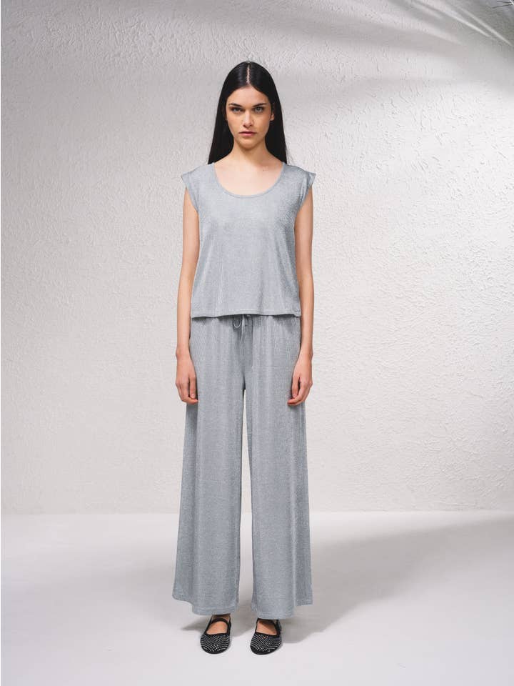 SMF - Vendita all'ingrosso Pantalone - Donna - 259615 - Pantaloni in lurex con lacci4