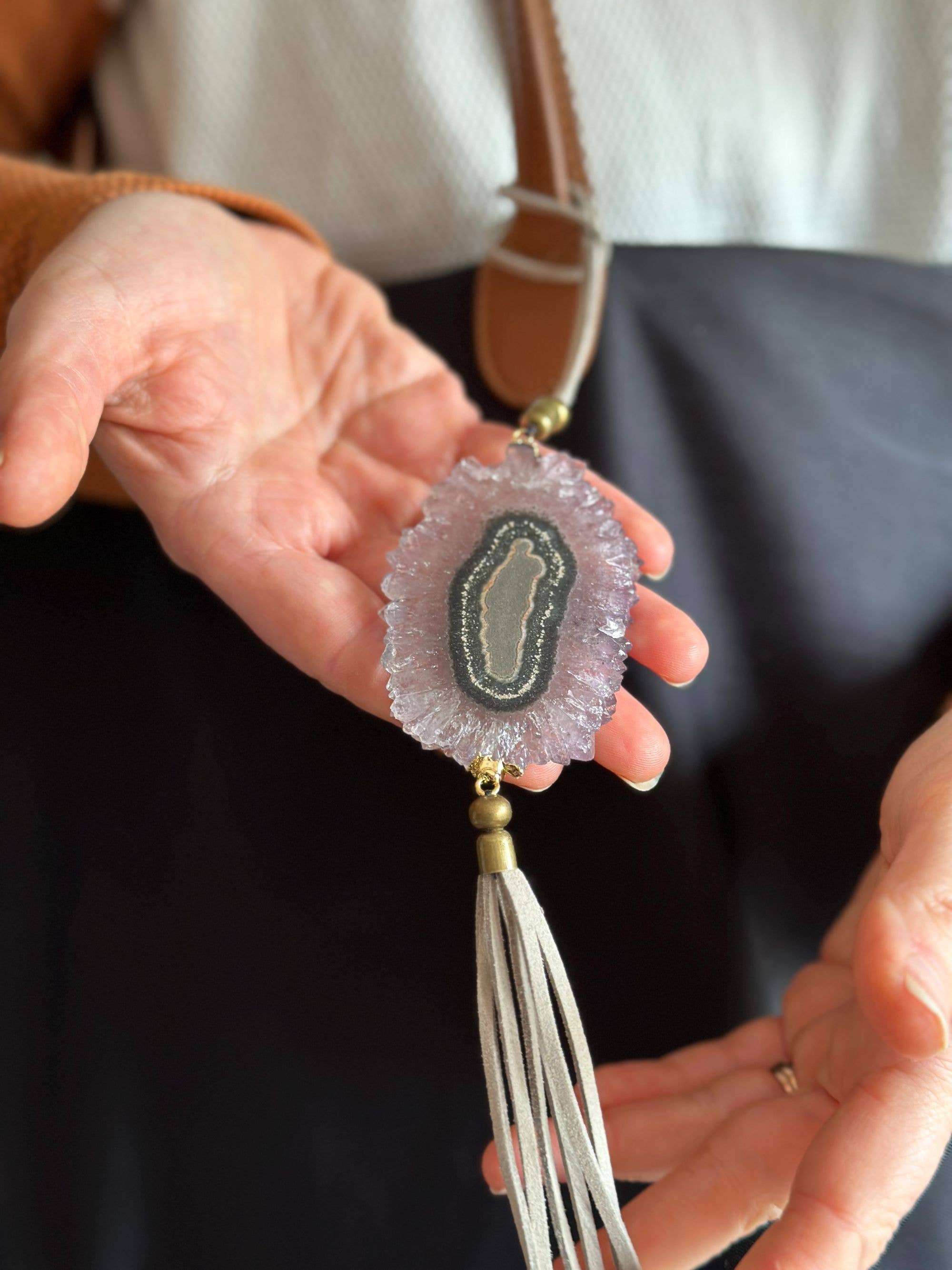 Deep Purple Project - Wholesale Purse/Bag Accessory - Women's - Crystal Bag Charm – Amethyst Stalactite Accessory2