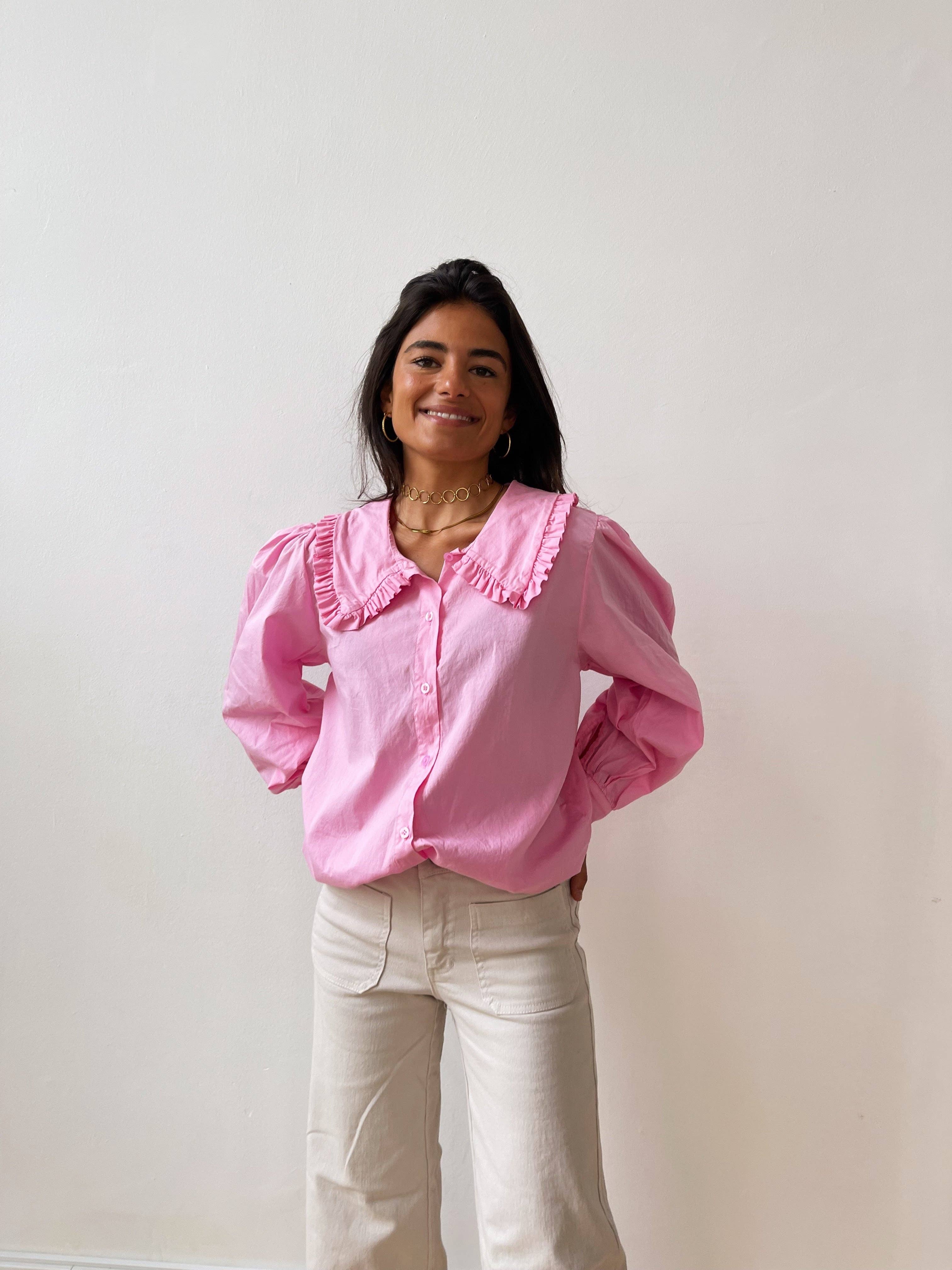 MindTraveler - Wholesale Button Down Shirt - Women's - Daniella Fuchsia Shirt2