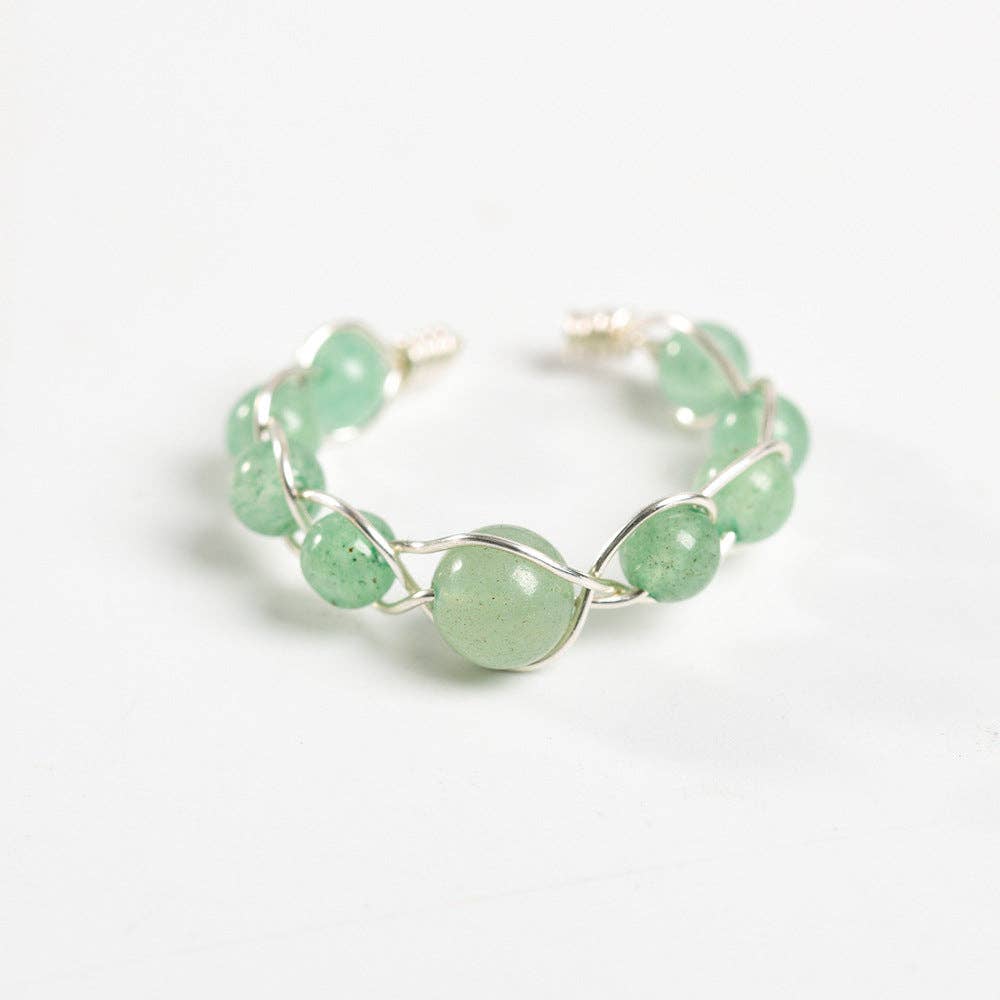 Mio Queena - Wholesale Cocktail/Statement Ring - Copper Wire Hand-woven Natural Stone Adjustable Ring18