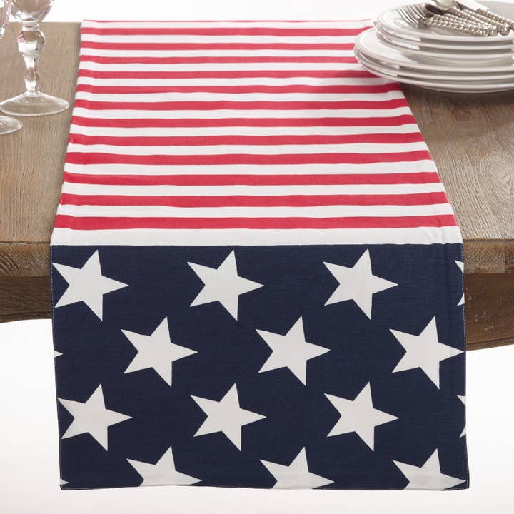 Multi American Flag Design Runner for wholesale on Faire