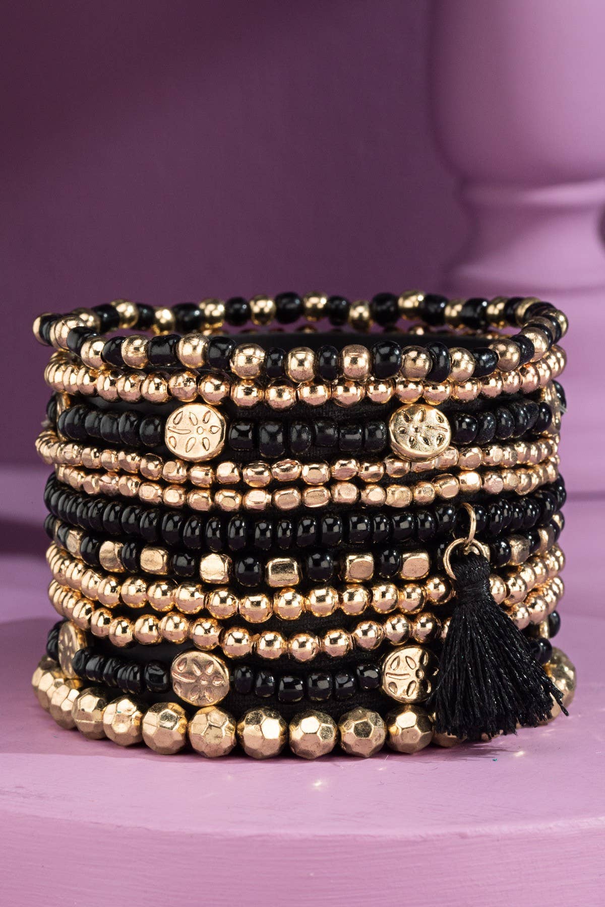 Urbanista - Wholesale Beaded Bracelet - 12 Layered Mixed Bead Stretch Bracelet Set0