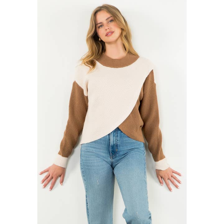 THML - Wholesale Knit Sweater - Women's - Colorblock Knit Sweater11