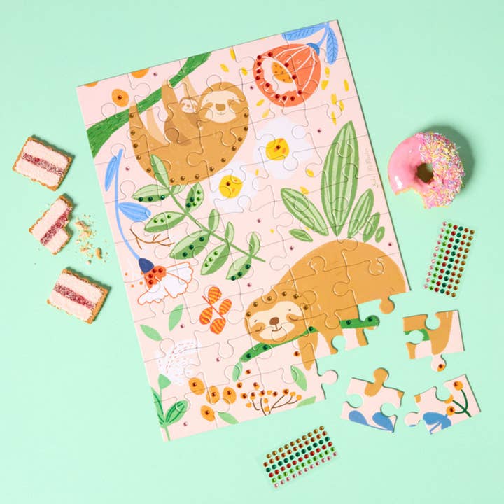 Journey Of Something AU & EU - Wholesale Puzzle - Kids - 45 Piece Kids Puzzle with Gems - Sloth3