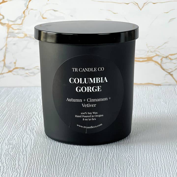 TR Candle Co - Wholesale Jar/Filled Candle - Columbia Gorge 8 oz - Black Jar2